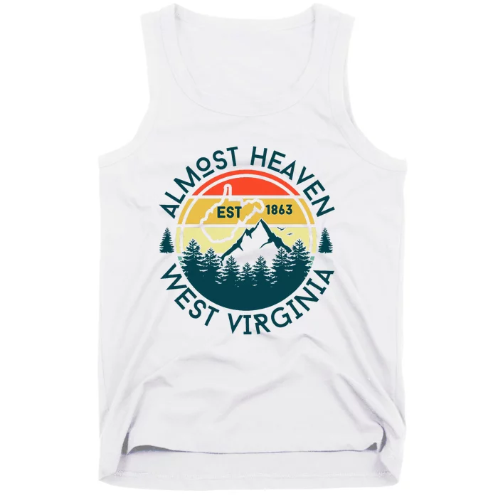 West Virginia Almost Heaven Map Tank Top