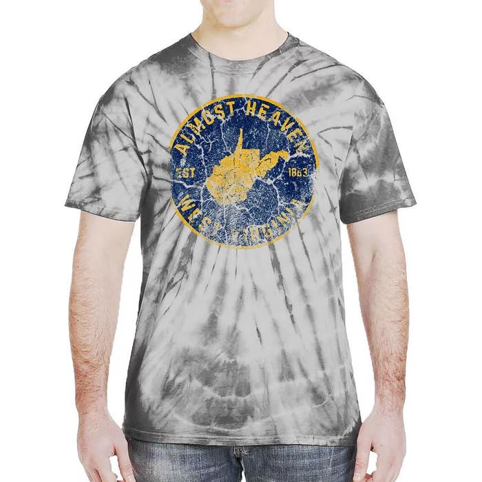 West Virginia Almost Heaven State Map WV Home Vintage 304 Tie-Dye T-Shirt