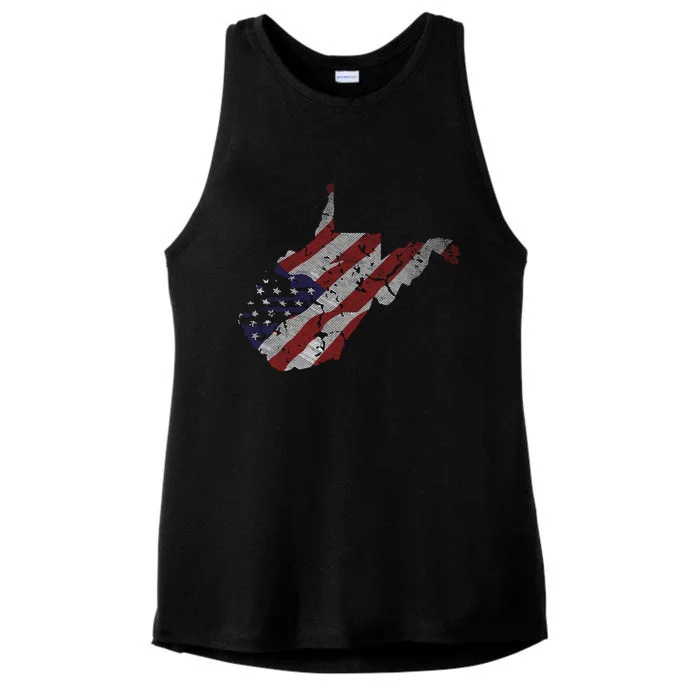 West Virginia American Flag Wv Mountain State Pride Gift Ladies Tri-Blend Wicking Tank