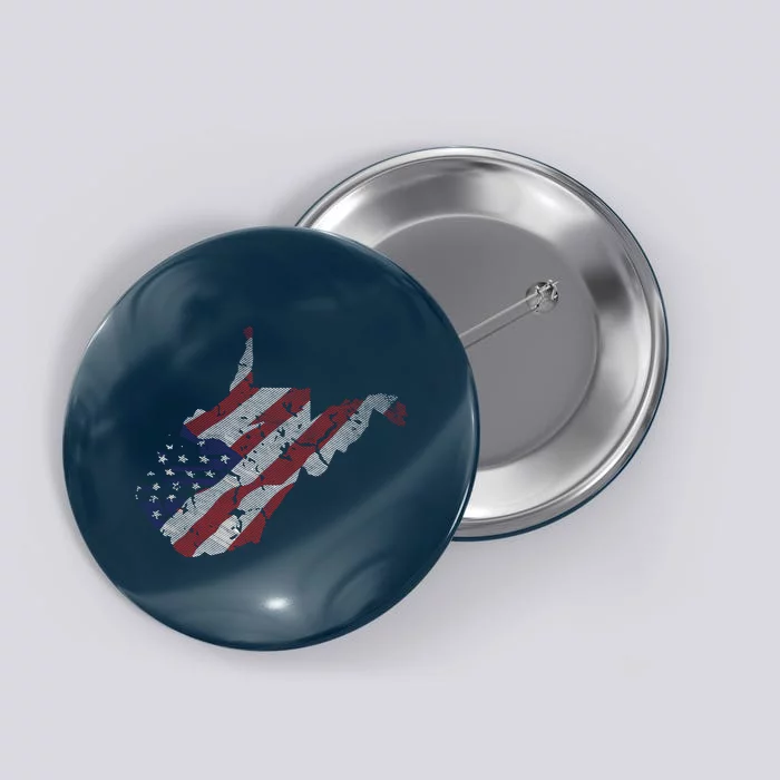 West Virginia American Flag Wv Mountain State Pride Gift Button