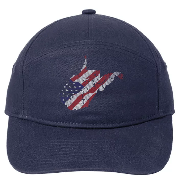 West Virginia American Flag Wv Mountain State Pride Gift 7-Panel Snapback Hat