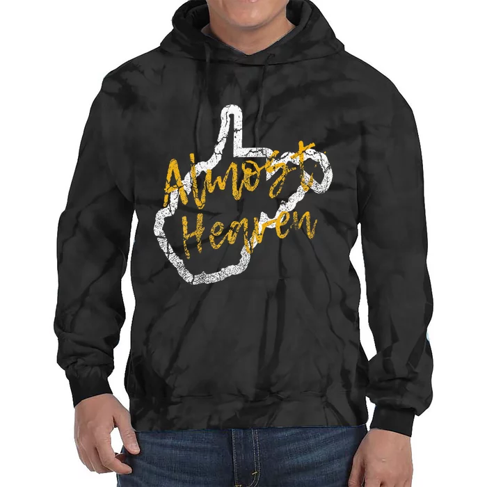 West Virginia Almost Heaven State Map Wv Home Tie Dye Hoodie