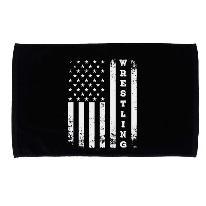 Wrestling Vintage American Flag USA Quote Wrestler Wrestle Microfiber Hand Towel