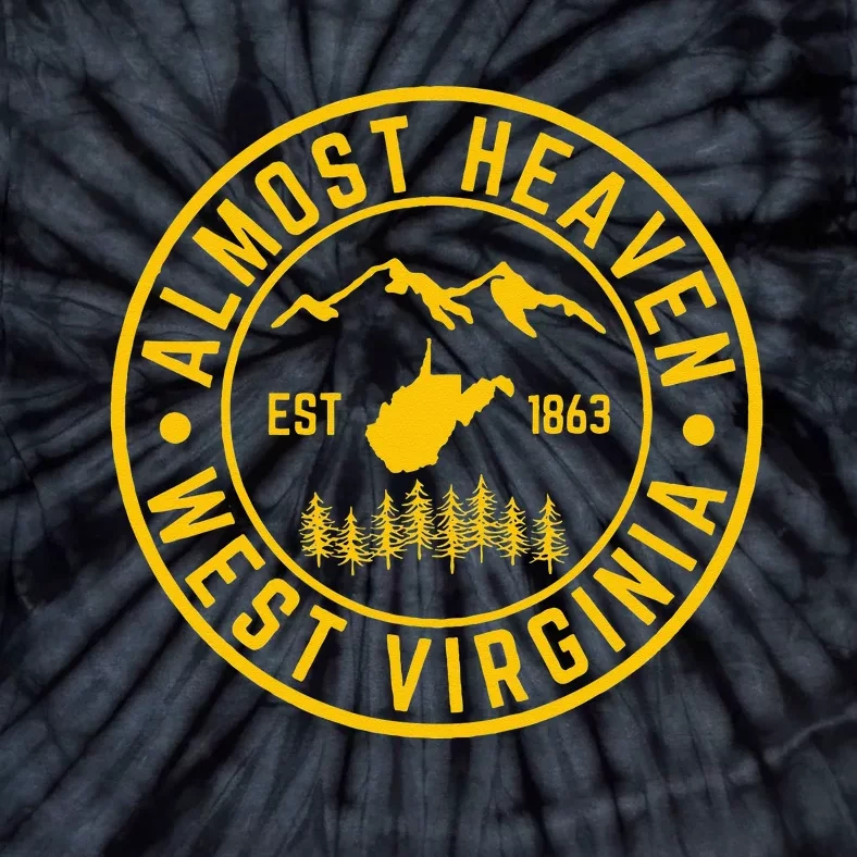 West Virginia Almost Heaven State Map WV Home Mountains 304 Tie-Dye T-Shirt