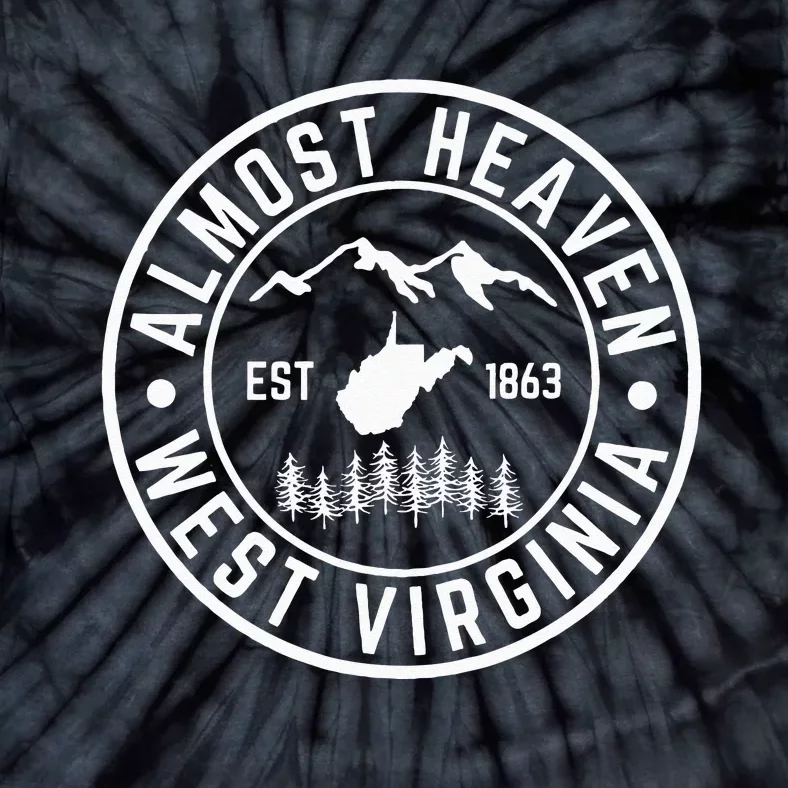 West Virginia Almost Heaven State Map WV Home Mountain 304 Tie-Dye T-Shirt