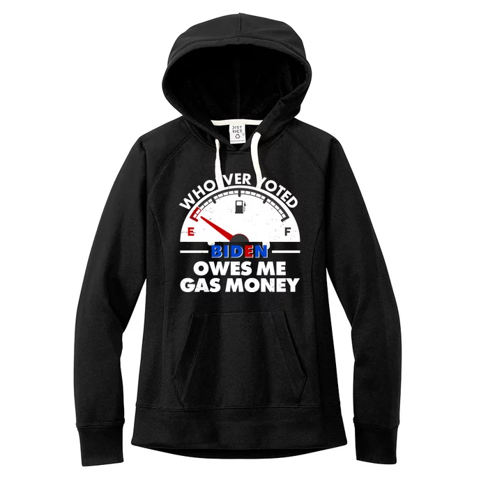 Whoever Voted Biden Owes Me Gas Money Women's Fleece Hoodie