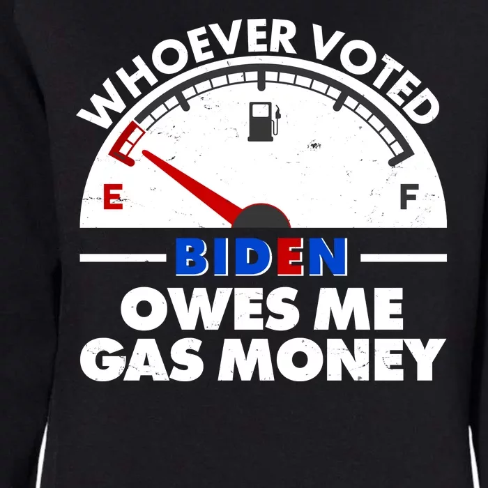 Whoever Voted Biden Owes Me Gas Money Womens California Wash Sweatshirt