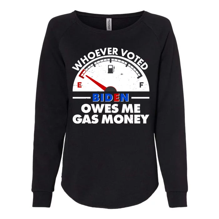 Whoever Voted Biden Owes Me Gas Money Womens California Wash Sweatshirt