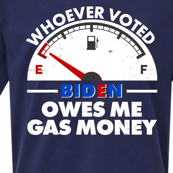 Whoever Voted Biden Owes Me Gas Money Sueded Cloud Jersey T-Shirt