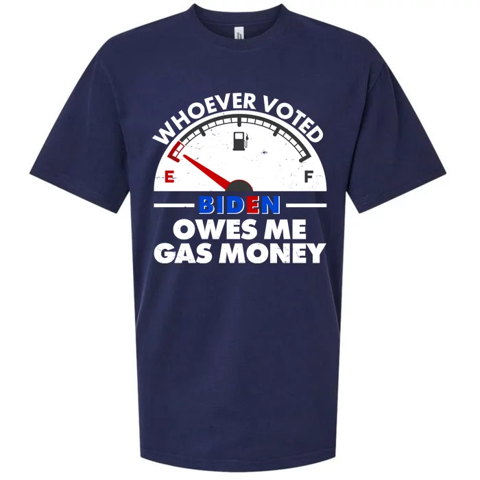 Whoever Voted Biden Owes Me Gas Money Sueded Cloud Jersey T-Shirt