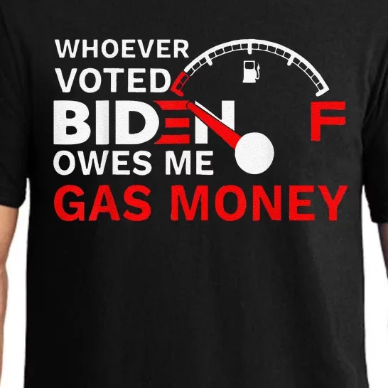 Whoever Voted Biden Owes Me Gas Money Funny Political Pajama Set