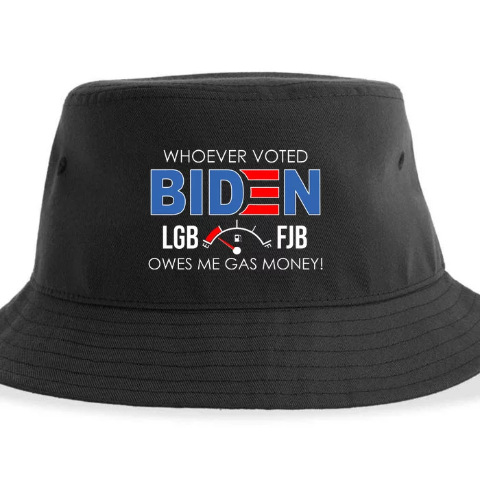 Whoever Voted Biden Owes Me Gas Money Funny LGBFJB Sustainable Bucket Hat