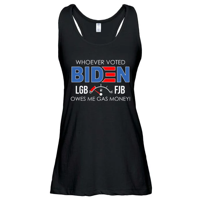 Whoever Voted Biden Owes Me Gas Money Funny LGBFJB Ladies Essential Flowy Tank