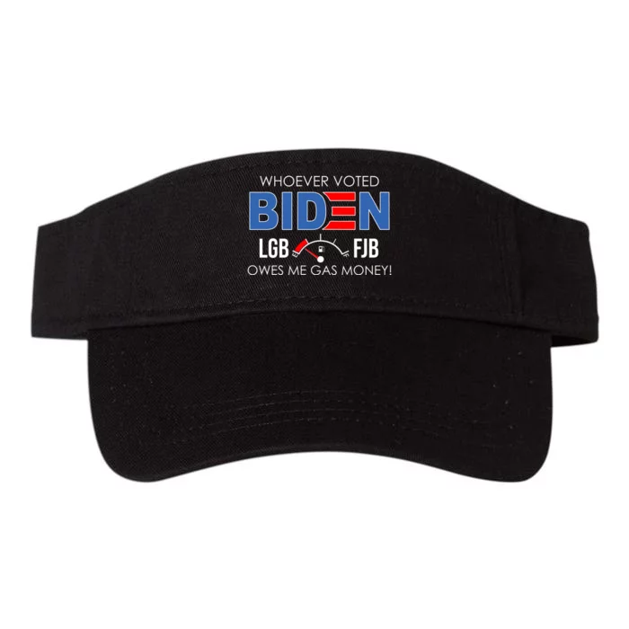 Whoever Voted Biden Owes Me Gas Money Funny LGBFJB Valucap Bio-Washed Visor