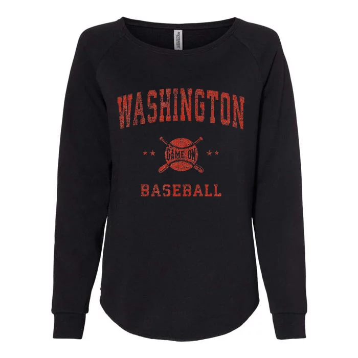 Washington Vintage Baseball Throwback Womens California Wash Sweatshirt