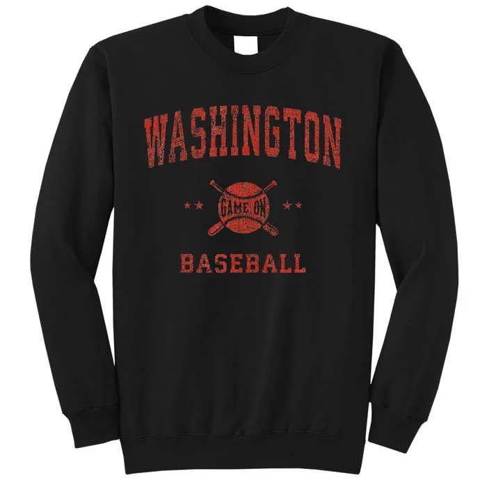 Washington Vintage Baseball Throwback Tall Sweatshirt