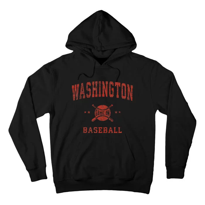 Washington Vintage Baseball Throwback Tall Hoodie