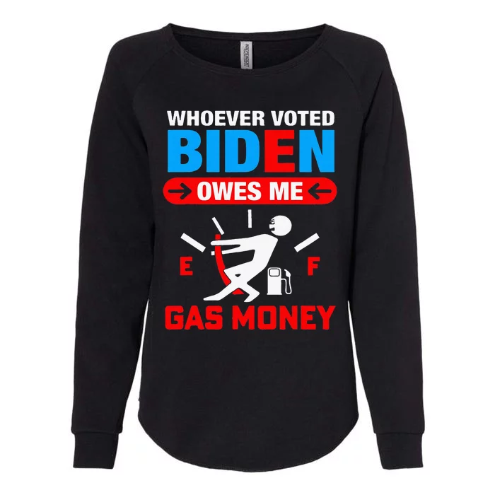 Whoever Voted Biden Owes Me Gas Money Womens California Wash Sweatshirt