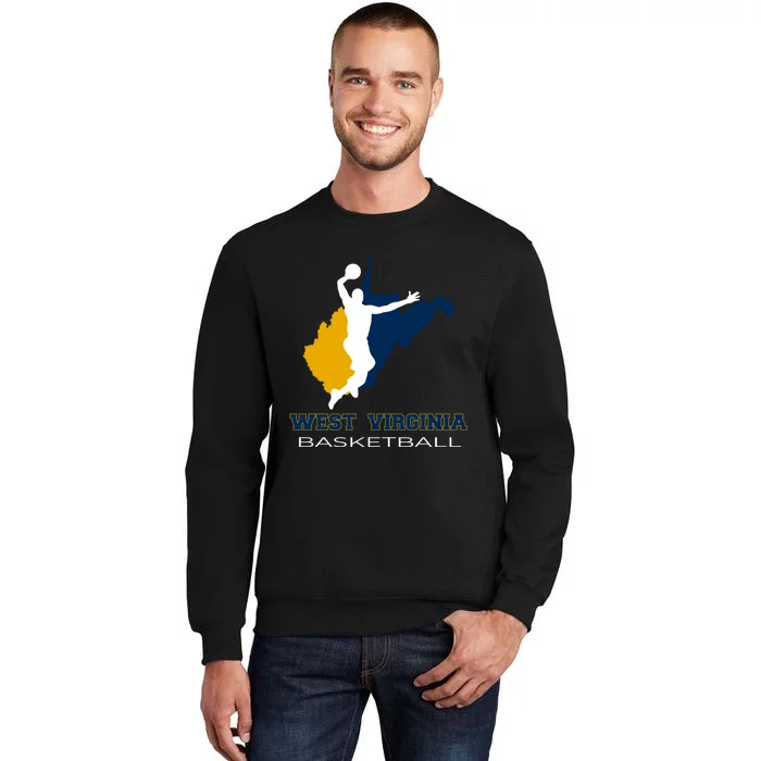 West Virginia Basketball Souvenir State Silhouette Art Gift Sweatshirt