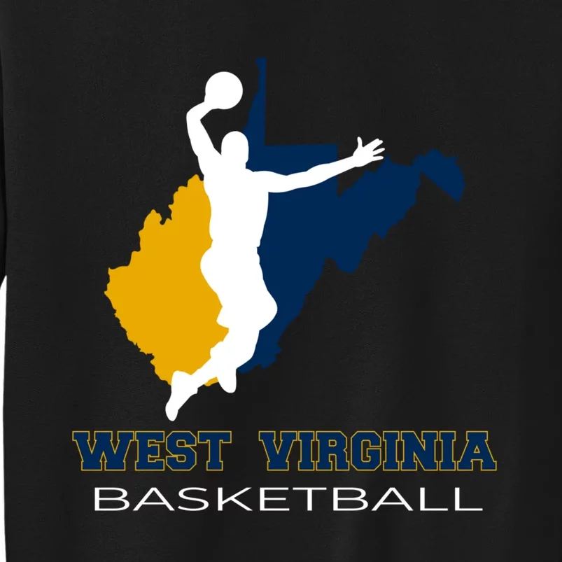 West Virginia Basketball Souvenir State Silhouette Art Gift Sweatshirt