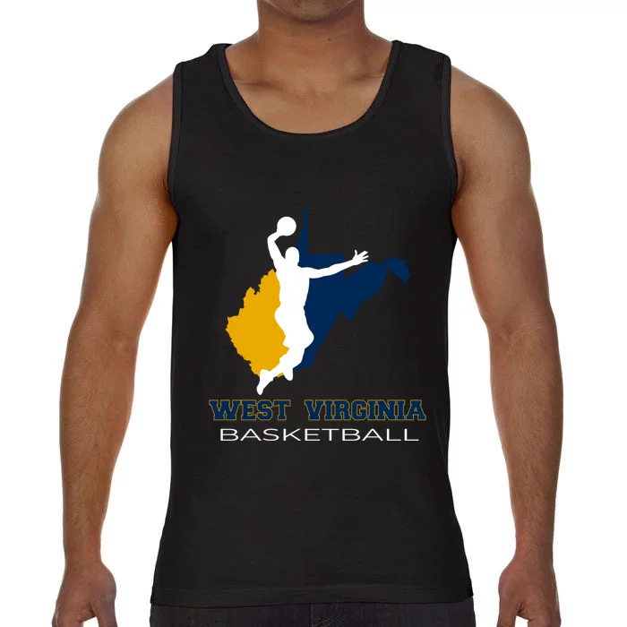 West Virginia Basketball Souvenir State Silhouette Art Gift Comfort Colors® Tank Top