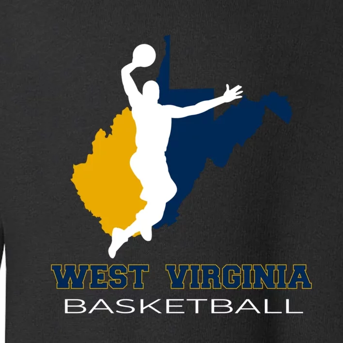 West Virginia Basketball Souvenir State Silhouette Art Gift Toddler Sweatshirt