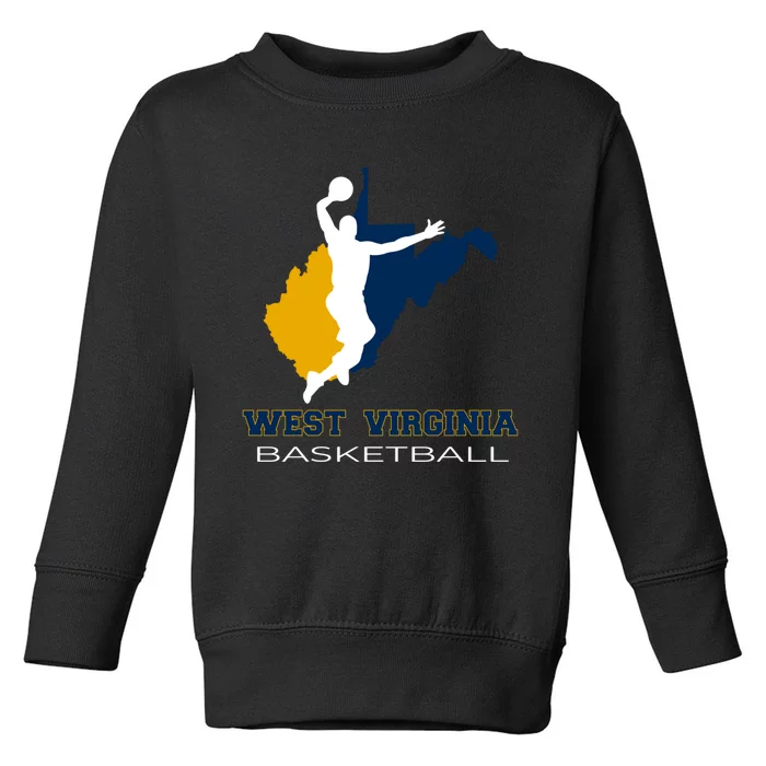 West Virginia Basketball Souvenir State Silhouette Art Gift Toddler Sweatshirt