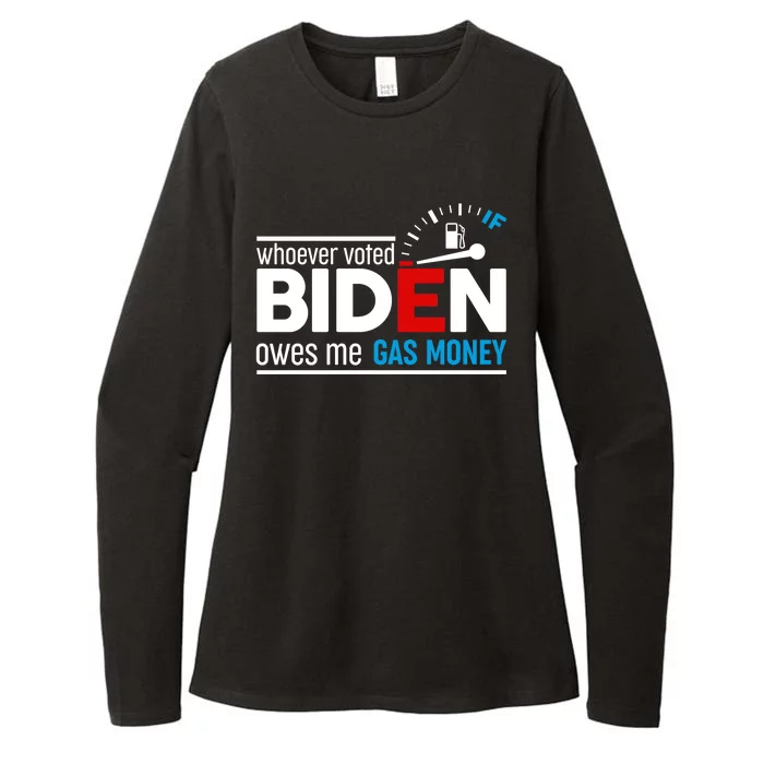 Whoever Voted Biden Owes Me Gas Money Womens CVC Long Sleeve Shirt