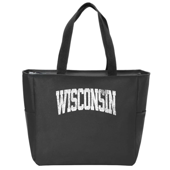 Wisconsin Vintage City Zip Tote Bag