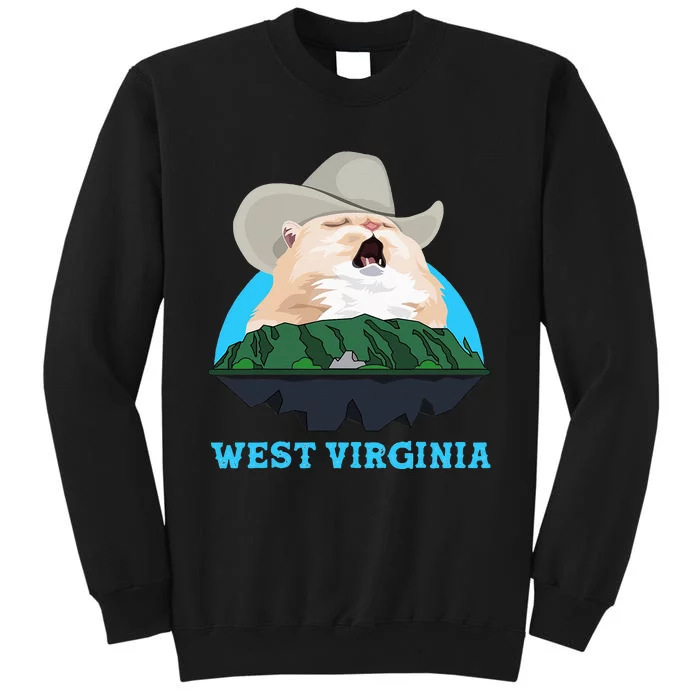 West Virginia Cowboy Cat Singing Meme Meowdy Sweatshirt