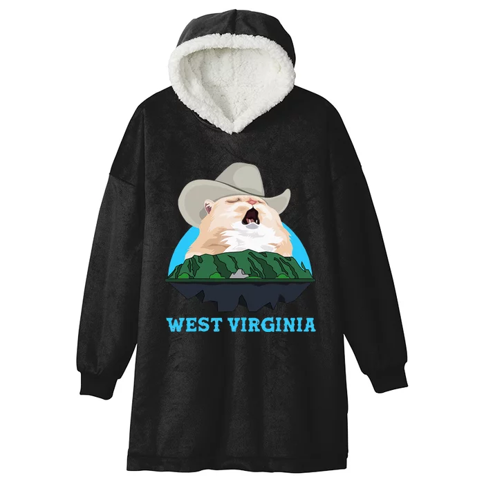 West Virginia Cowboy Cat Singing Meme Meowdy Hooded Wearable Blanket