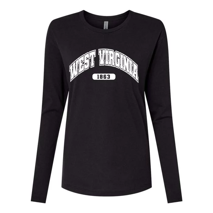 West Virginia Collegiate Style 1863 Womens Cotton Relaxed Long Sleeve T-Shirt