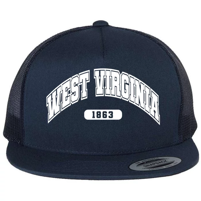 West Virginia Collegiate Style 1863 Flat Bill Trucker Hat