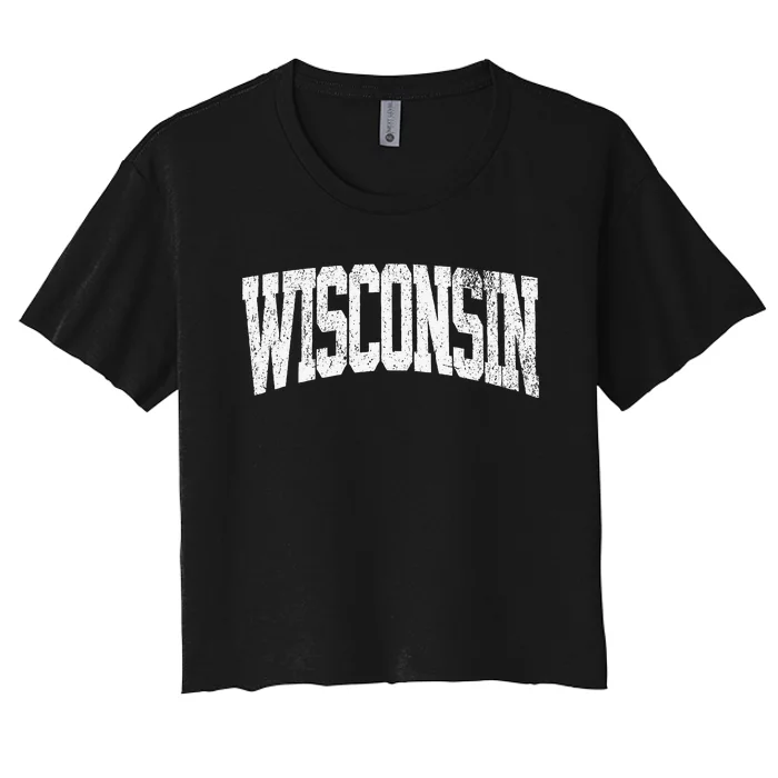 Wisconsin Vintage City Women's Crop Top Tee