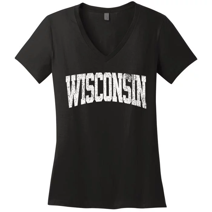 Wisconsin Vintage City Women's V-Neck T-Shirt