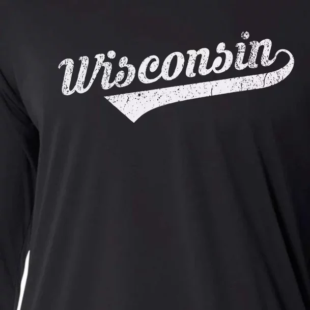 Wisconsin Vintage City Cooling Performance Long Sleeve Crew