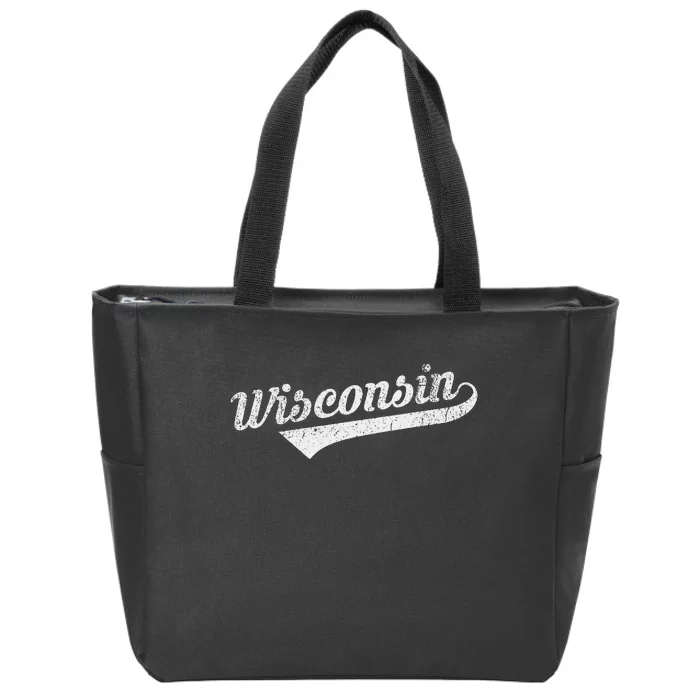 Wisconsin Vintage City Zip Tote Bag