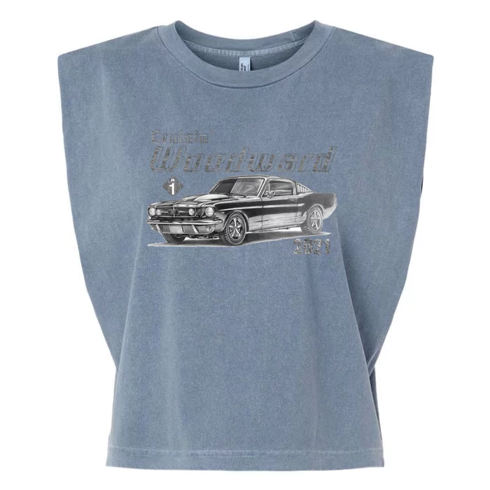 Woodward Vintage Classic Cruisin M1 Car Cruise Garment-Dyed Women's Muscle Tee