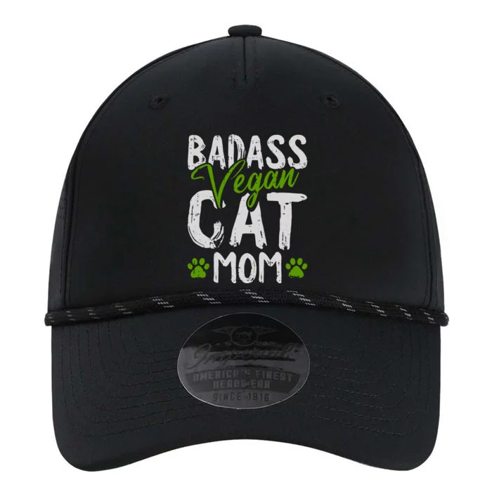 Womens Vegan Cat Mom MothersDay Badass Mama Paw Print Kitten Lover Performance The Dyno Cap