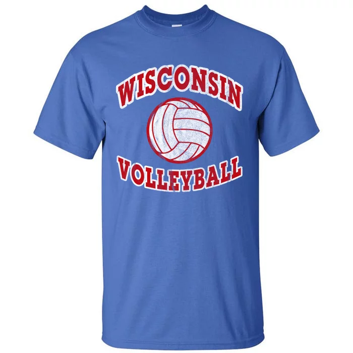 Wisconsin Volleyball Classic Style Vintage Distressed Meaningful Gift Tall T-Shirt