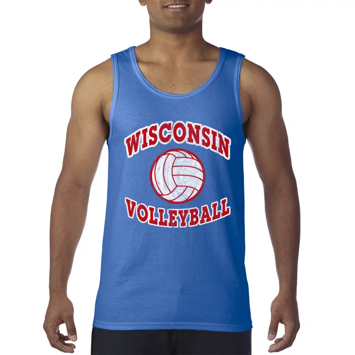 Wisconsin Volleyball Classic Style Vintage Distressed Meaningful Gift Tank Top