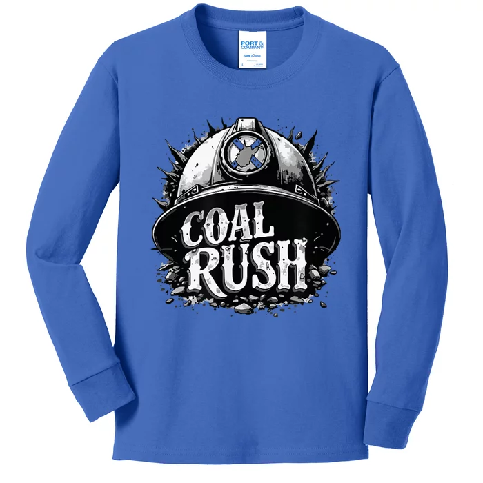 West Virginia Coal Rush Kids Long Sleeve Shirt