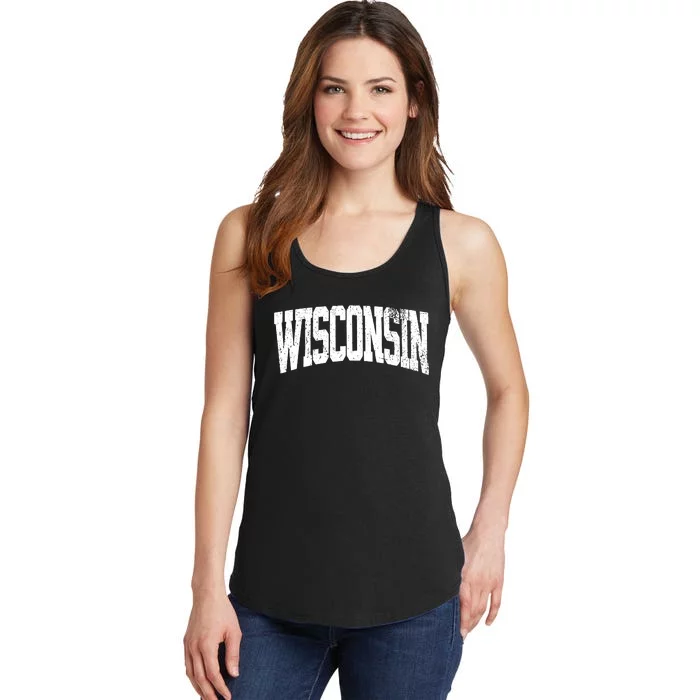 Wisconsin Vintage City Ladies Essential Tank