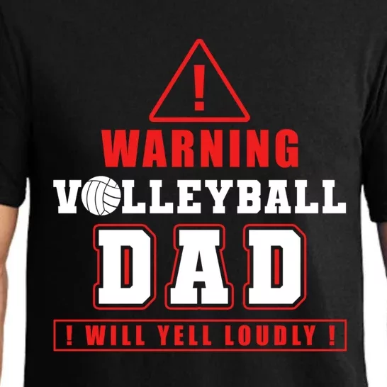 Warning Volleyball Dad Great Gift Pajama Set