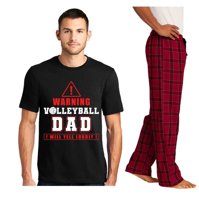 Warning Volleyball Dad Great Gift Pajama Set