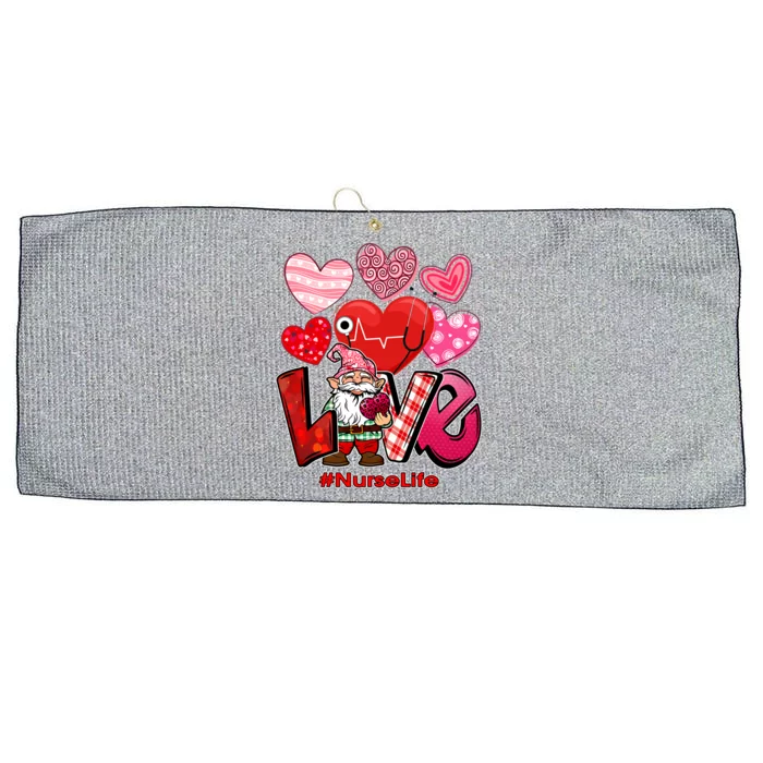 Wo Valentines Day Love Nurse Scrubs Nursing Lucky Gnomes Gift Large Microfiber Waffle Golf Towel