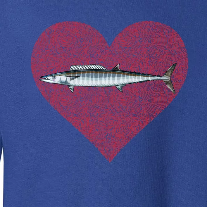 Wahoo Valentines Day Fish Love Fingerprint Gift Toddler Sweatshirt