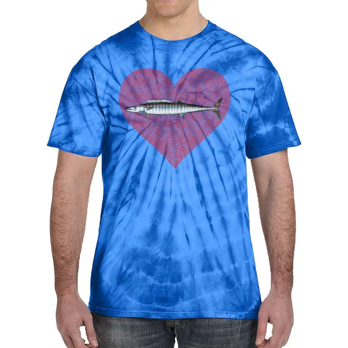 Wahoo Valentines Day Fish Love Fingerprint Gift Tie-Dye T-Shirt