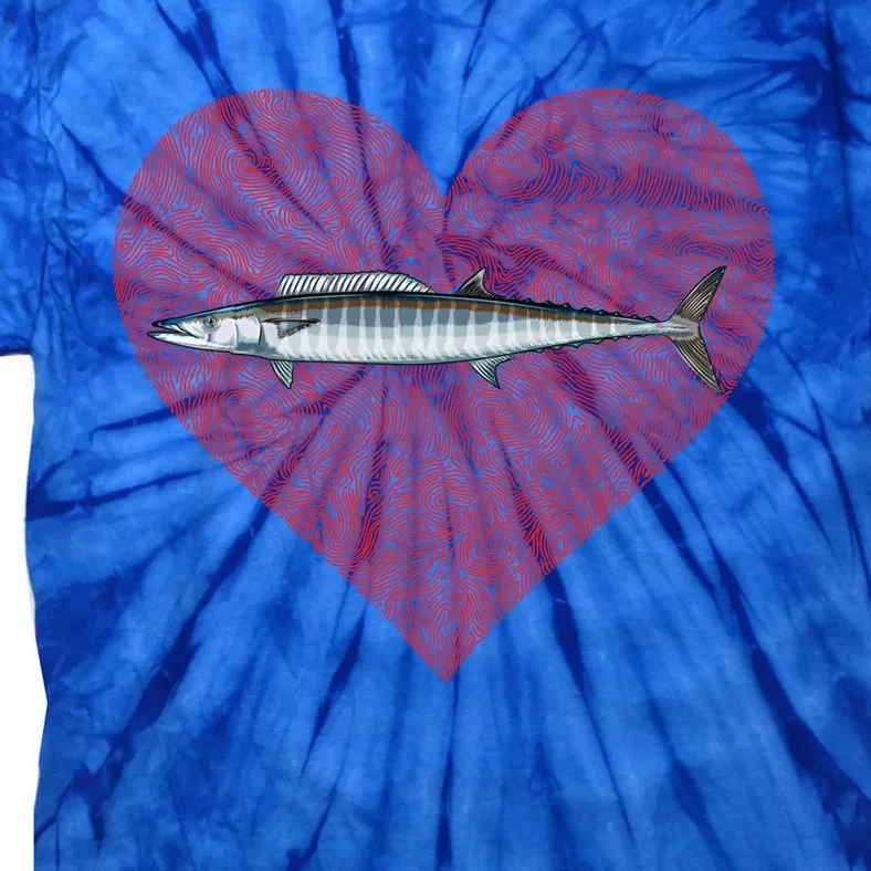 Wahoo Valentines Day Fish Love Fingerprint Gift Tie-Dye T-Shirt