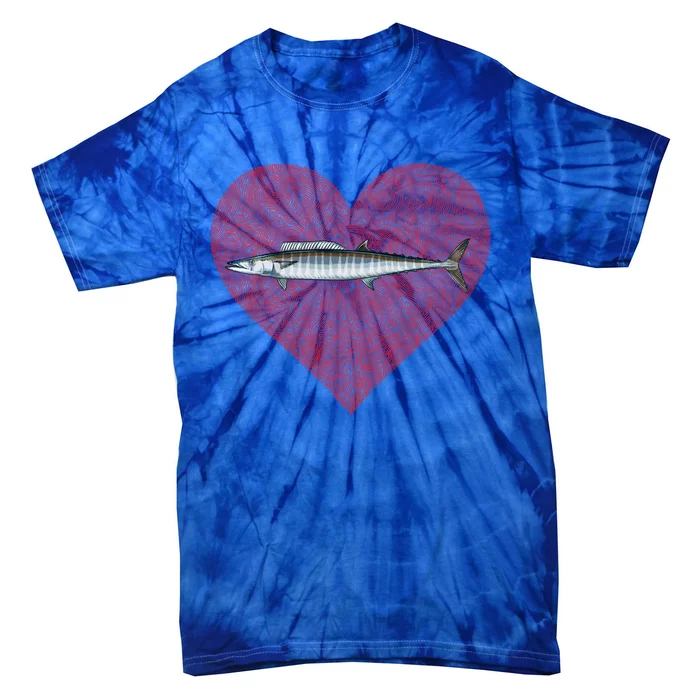 Wahoo Valentines Day Fish Love Fingerprint Gift Tie-Dye T-Shirt